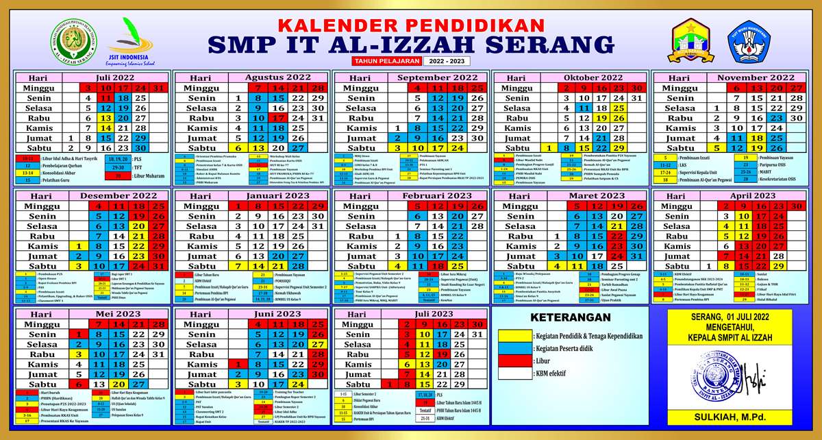 Kalender Akademik Smp Islam Terpadu Al Izzah 4466